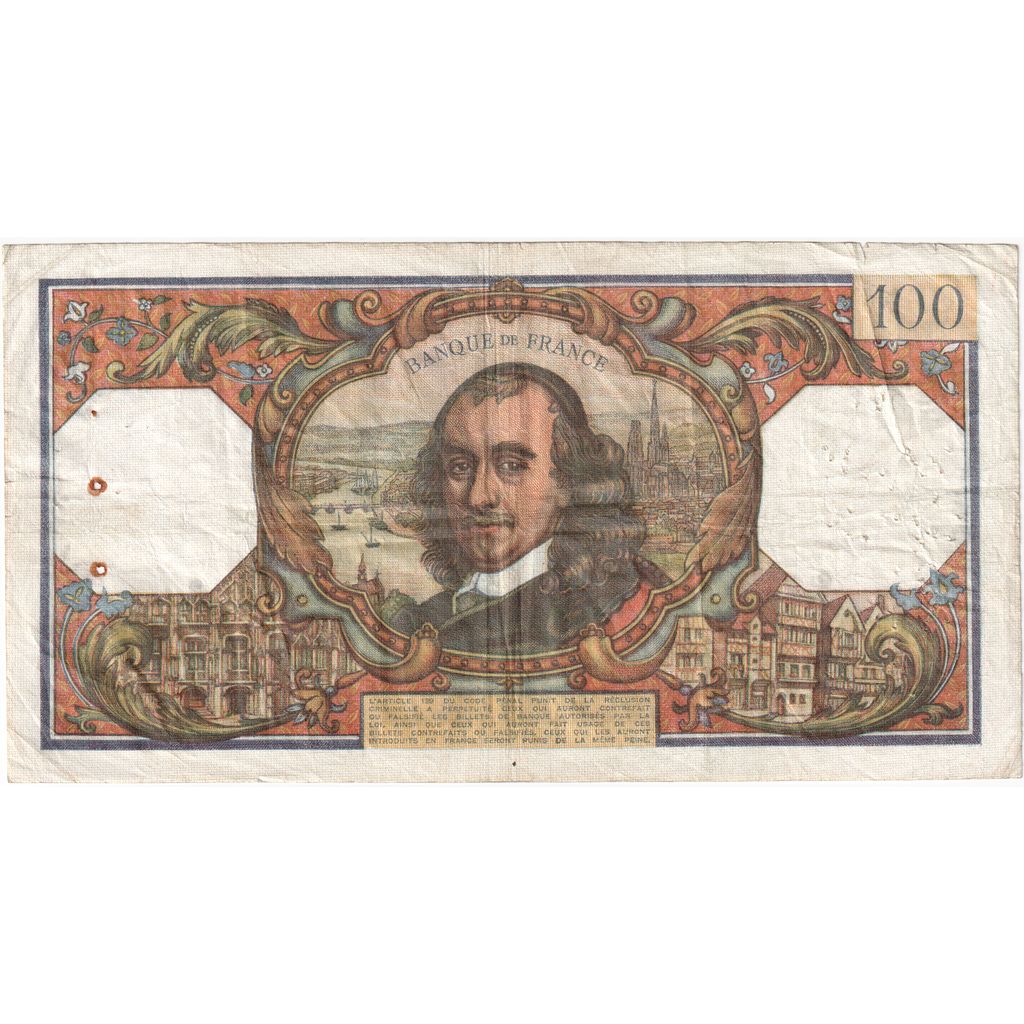 Francja, 100 Francs, Corneille, 1966-09-01, U.190, VF(20-25)