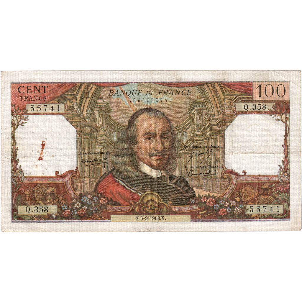 Frankrijk, 100 Francs, Corneille, 1968-09-05, Q.358, TB