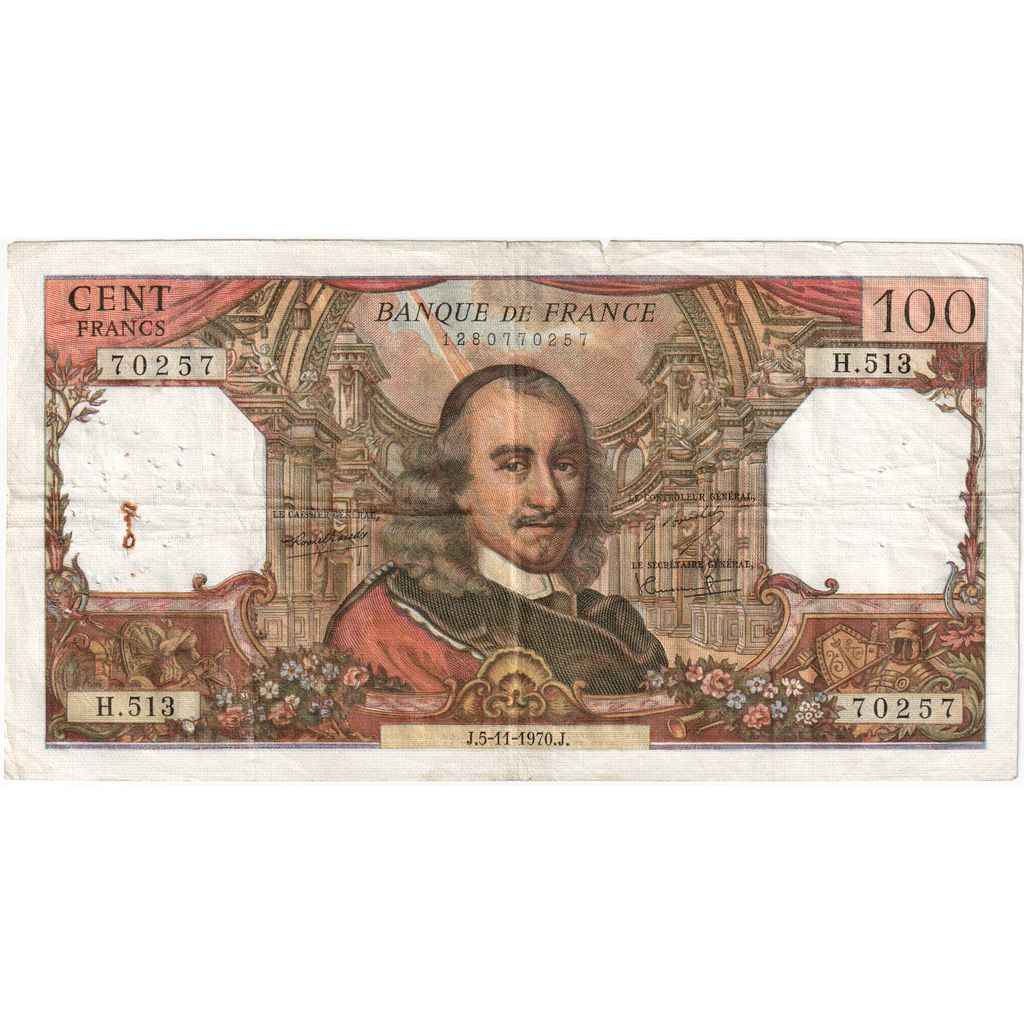 Francja, 100 Francs, Corneille, 1970-11-05, H.513, VF(20-25)