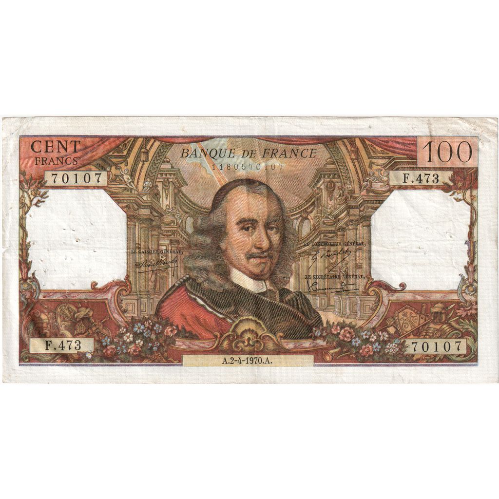 Frankrijk, 100 Francs, Corneille, 1970-04-02, F.473, TB