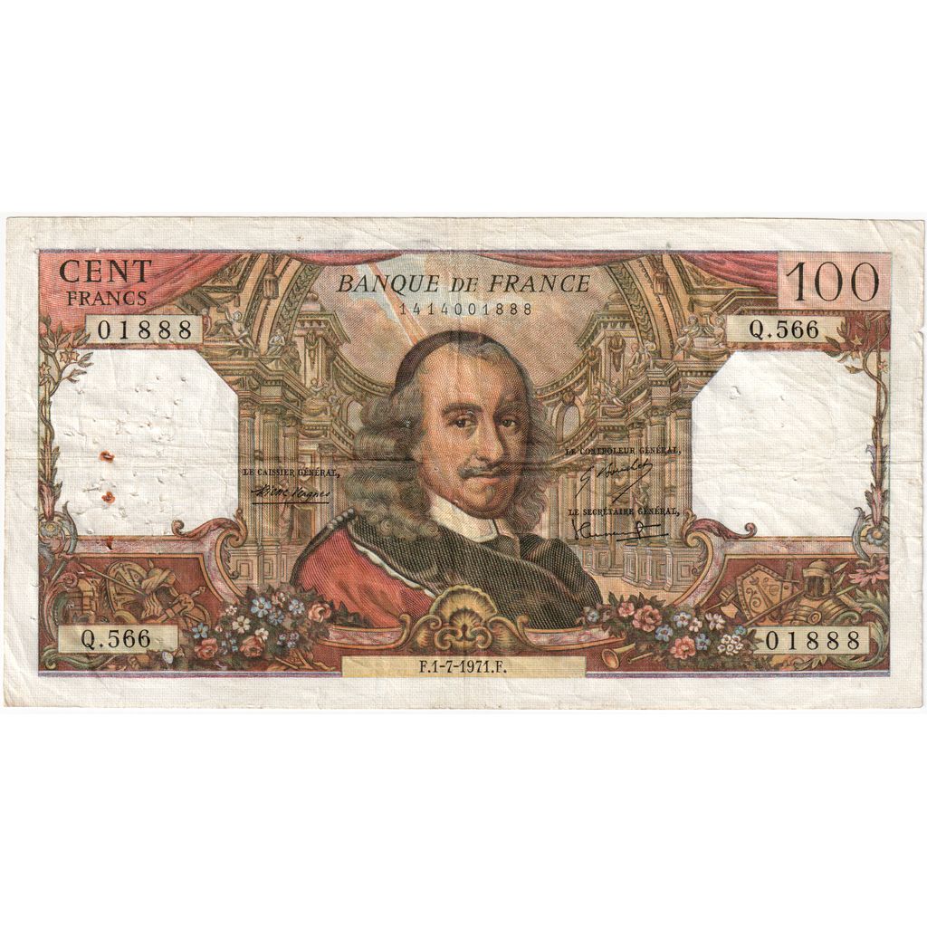 Frankrijk, 100 Francs, Corneille, 1971-07-01, Q.566, TB