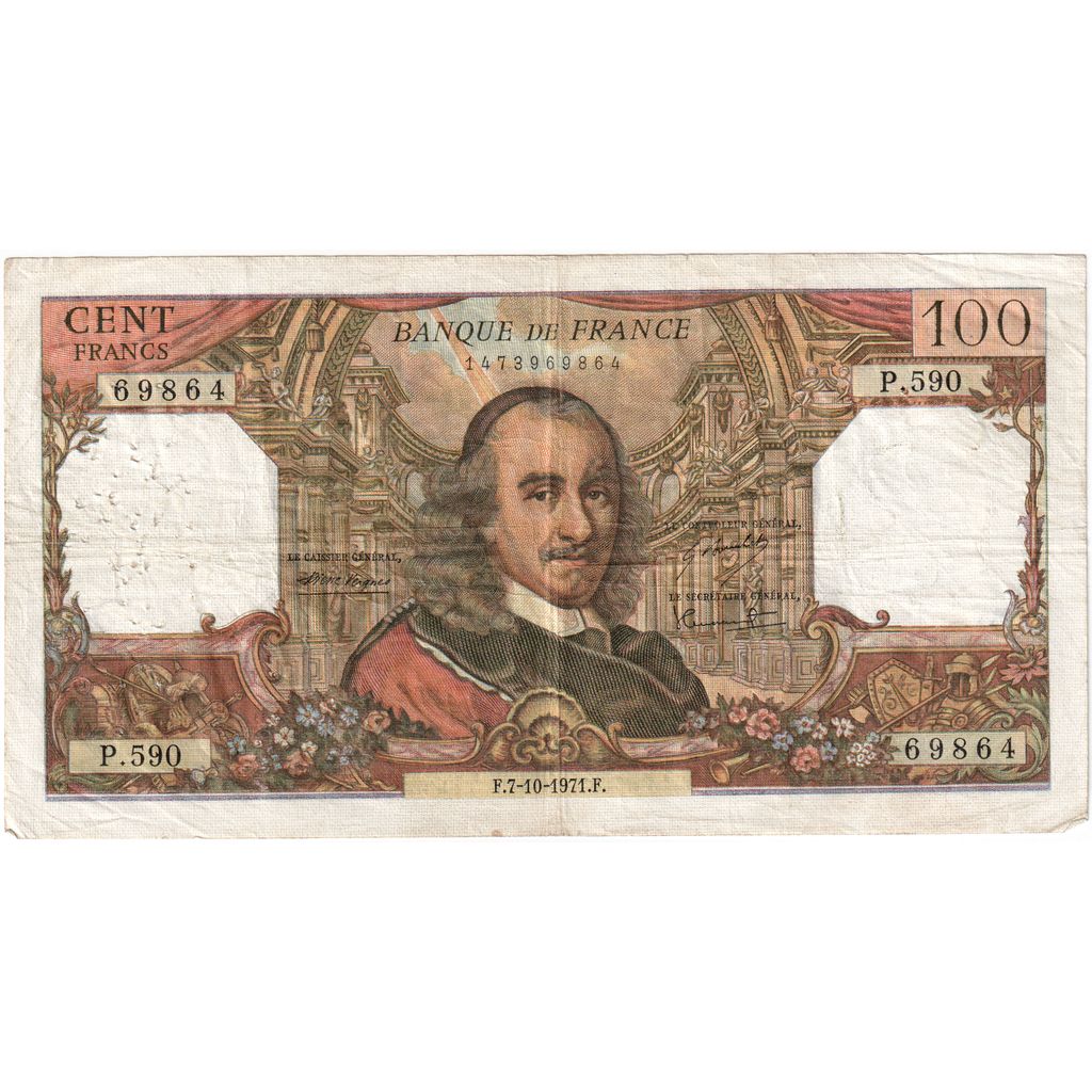 Francja, 100 Francs, Corneille, 1971-10-07, P.590, VF(20-25)