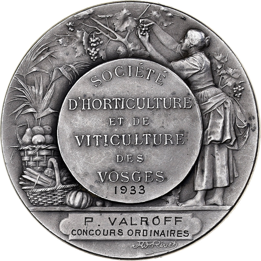 France, Medal, Société d'Horticulture et de Viticulture des Vosges, 1933