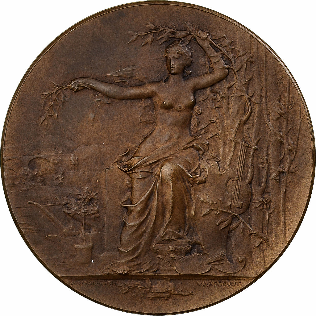 Francja, medal, Femme nue Assise, Brązowy, Desaide, AU(55-58)