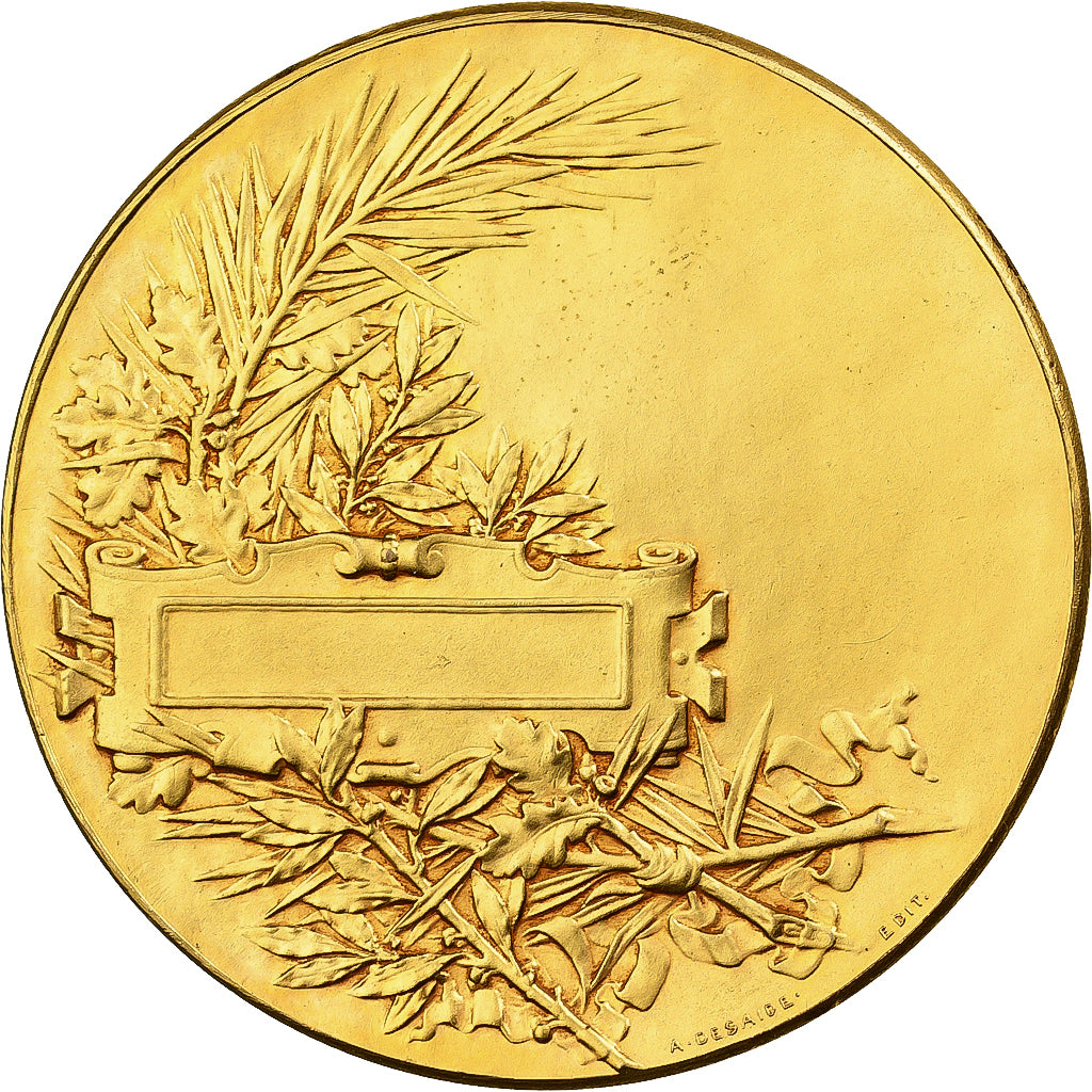 France, Médaille, Femme nue Assise, Bronze, SUP, Desaide