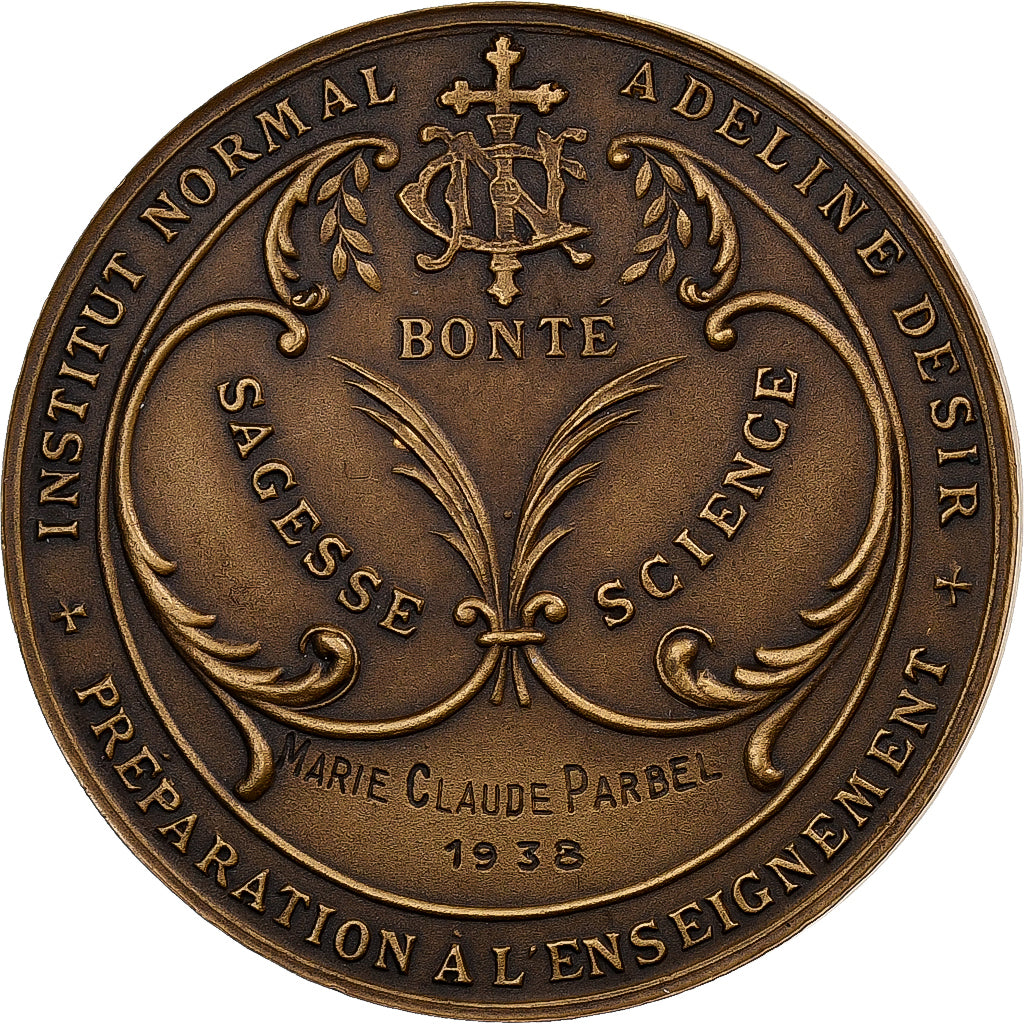 Francja, medal, Sainte Catherine patronne des études, 1938, Brązowy, Marey