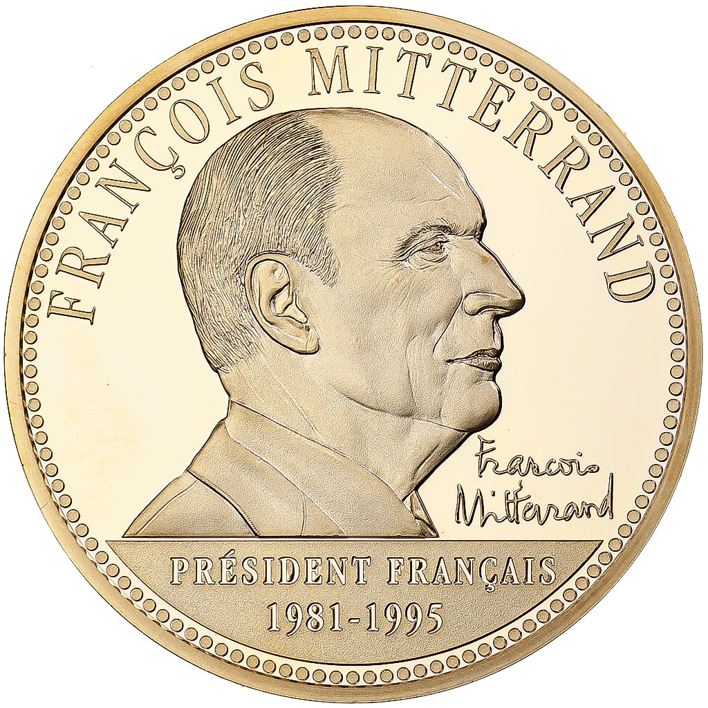 France, Medal, François Mitterrand, Président de la République, Copper Gilt