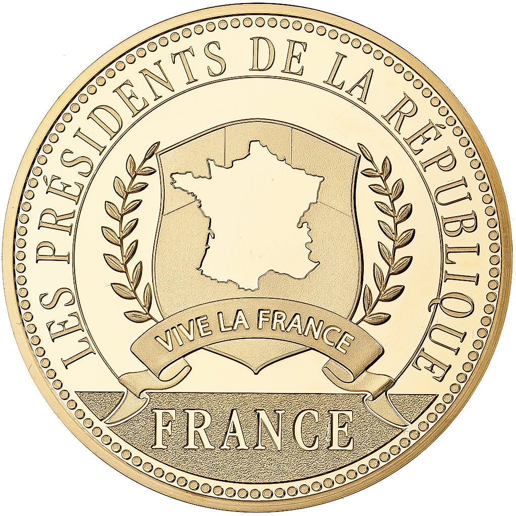 France, Medal, François Mitterrand, Président de la République, Copper Gilt