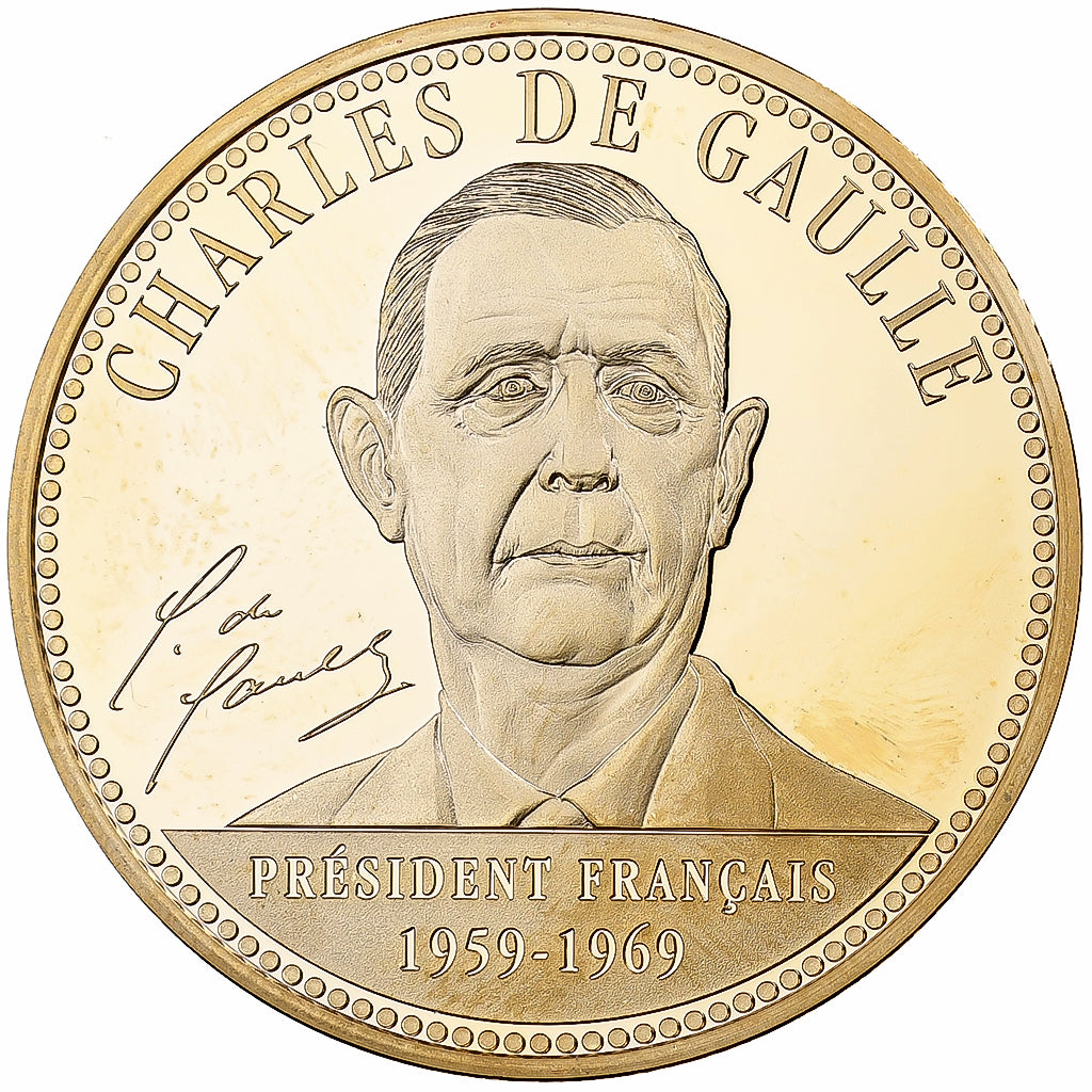 França, medalha, Les Présidents de la République, Charles De Gaulle, Cobre