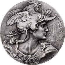 França, medalha, Marianne casquée, Bronze Prateado, Bottée / Rivet, AU(55-58)