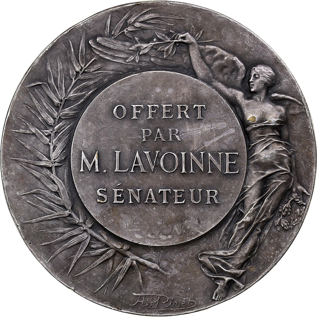 França, medalha, Marianne casquée, Bronze Prateado, Bottée / Rivet, AU(55-58)