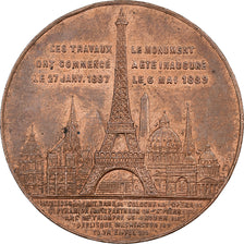 France, Medal, Souvenir d'Ascension de la Tour Eiffel, 1889, Copper, AU(50-53)