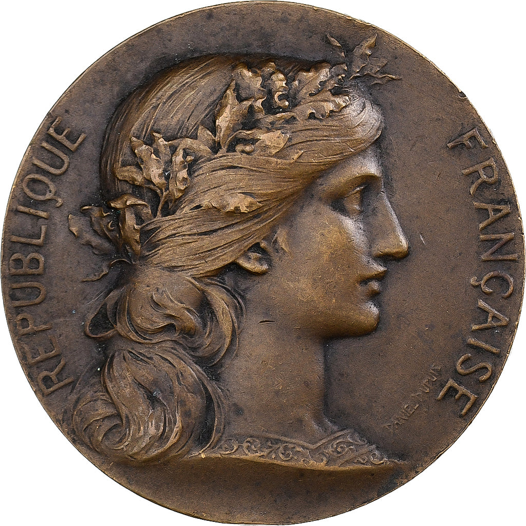 Francia, medalla, Marianne, République Française, Bronce, Dubois.H, MBC+