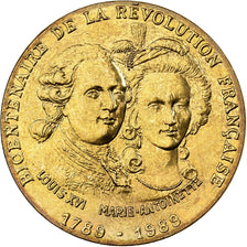 França, medalha, Bicentenaire de la Révolution Française - Louis XVI et