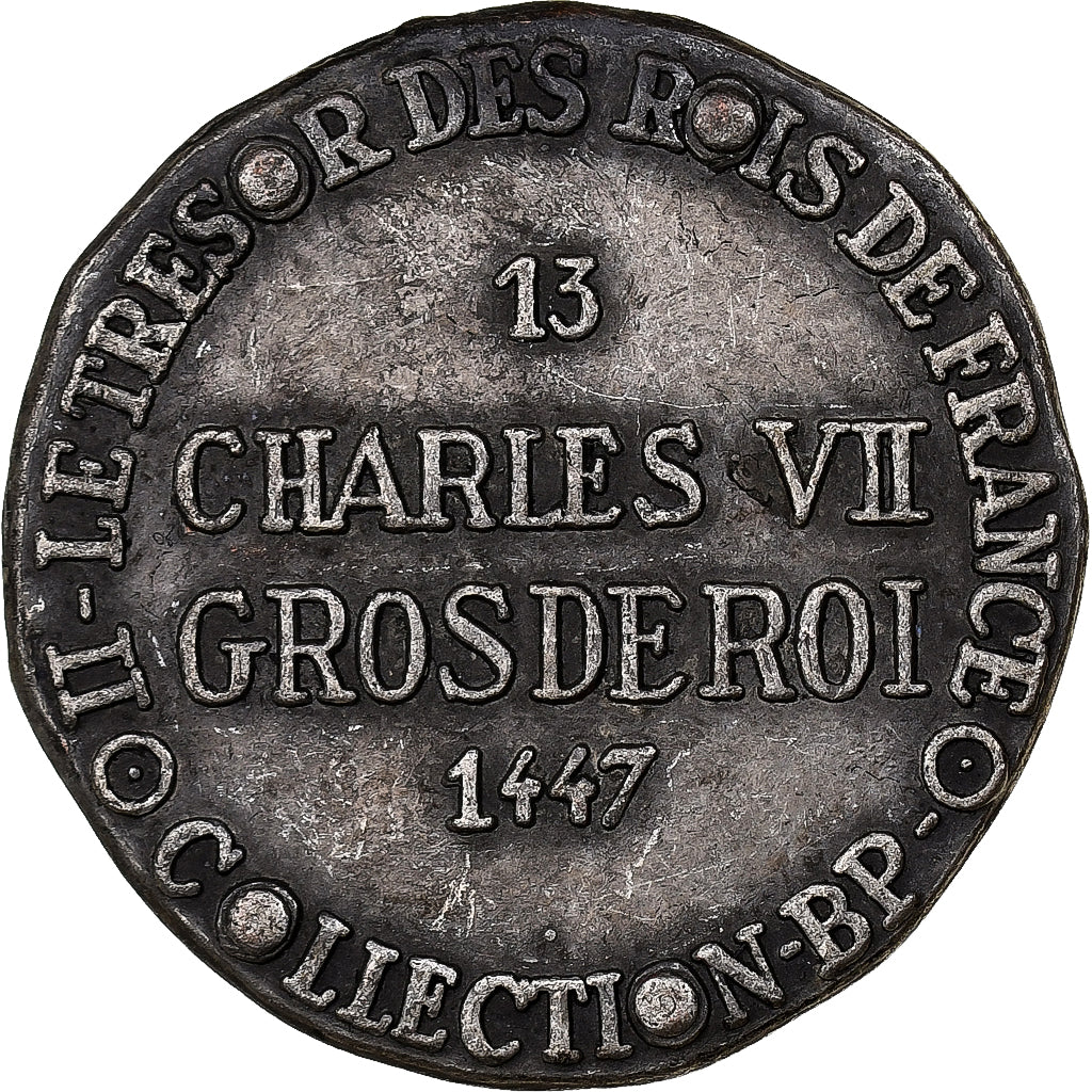 Francia, zeton, Collection BP, Gros Charles VII, 1968, Zamak, EBC