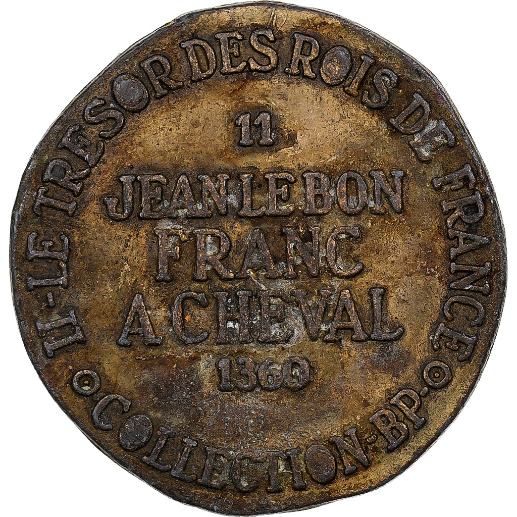França, Token, Collection BP, Franc à Cheval, Jean Le Bon, 1968, Zamak