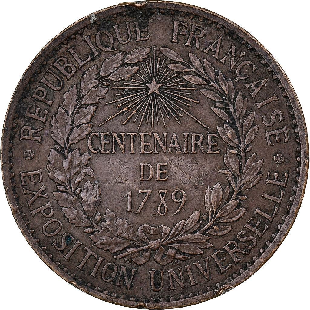 France, Medal, Centenaire de 1789, Exposition universelle, 1889, Bronze, Barre