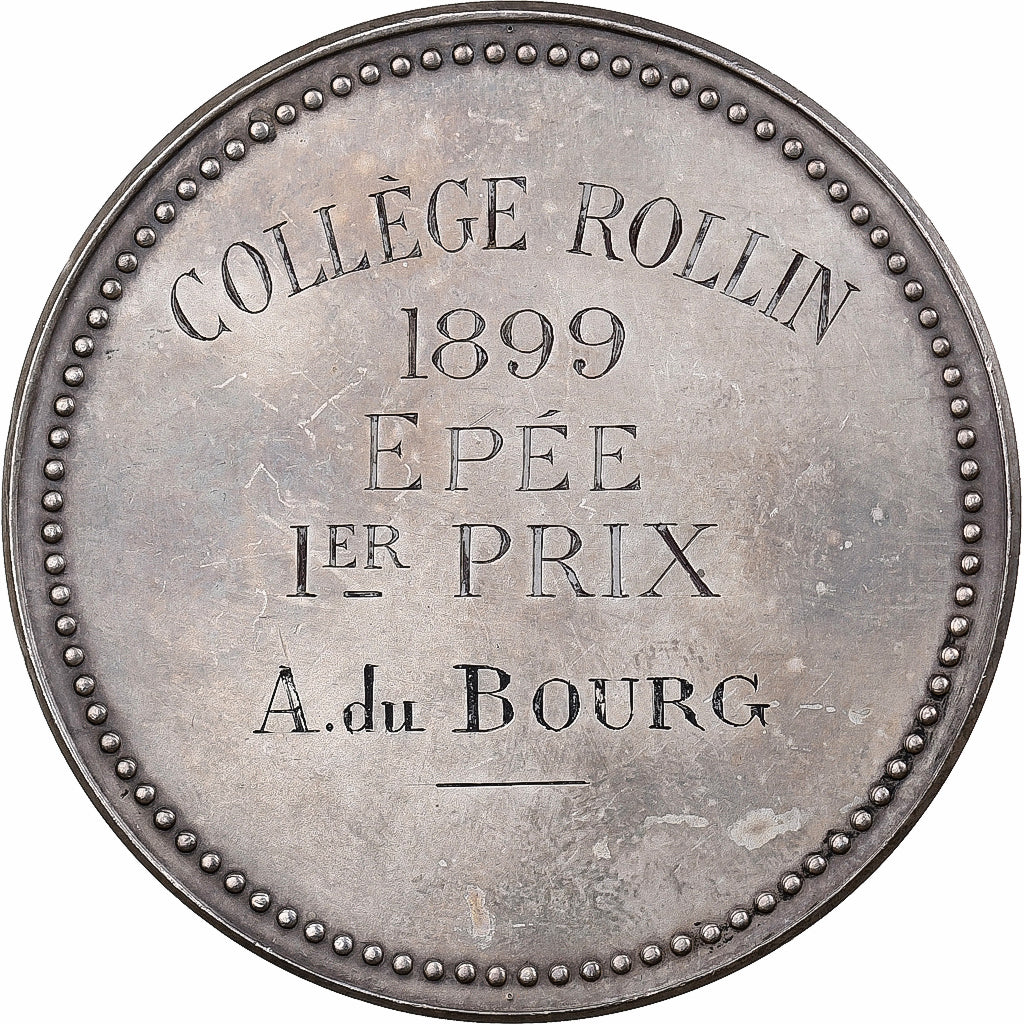 France, Medal, Société d'Escrime à l'Epée de Paris, 1899, Silver, Desaide