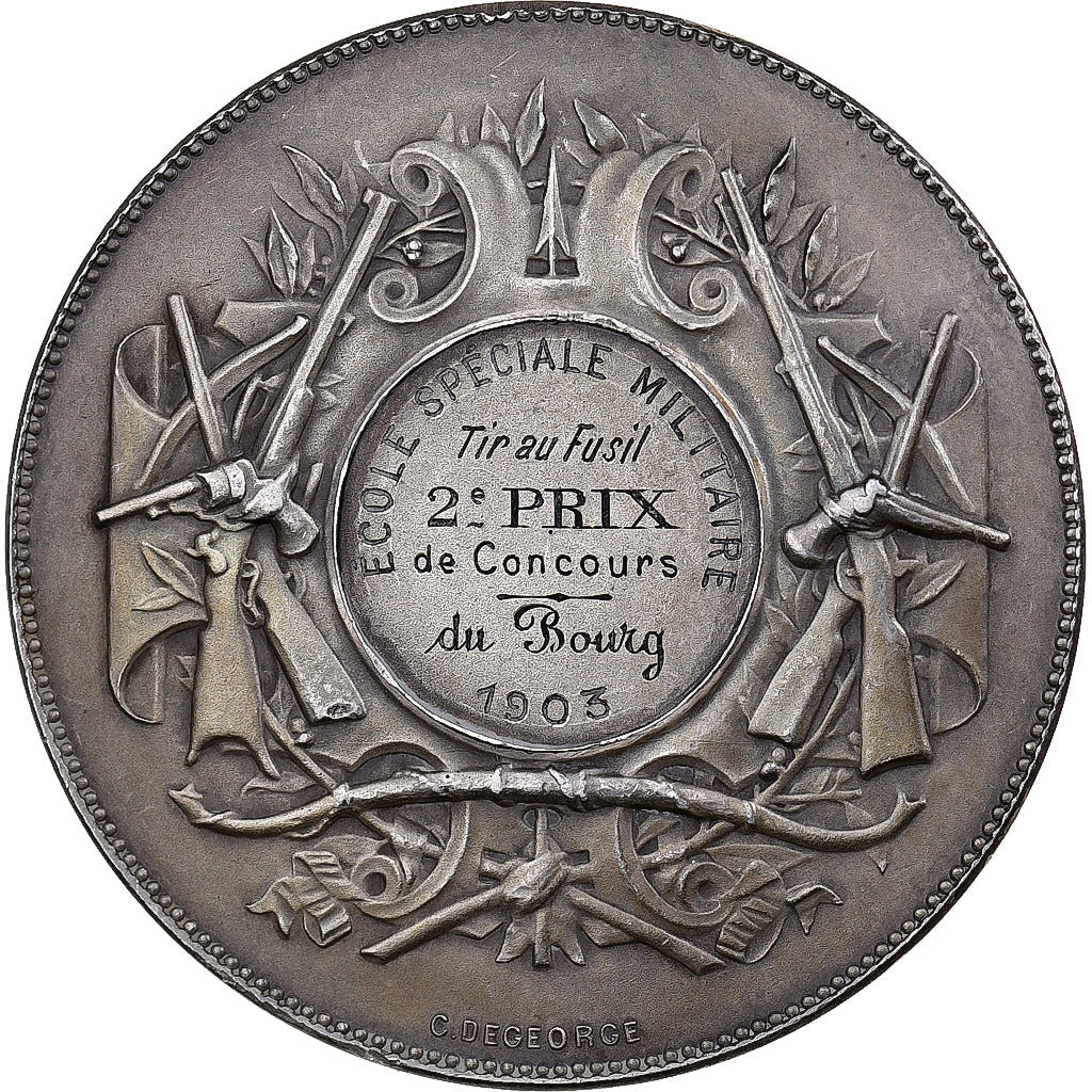 França, medalha, Concours de tir au fusil, 1903, Prata, Degeorge, AU(55-58)