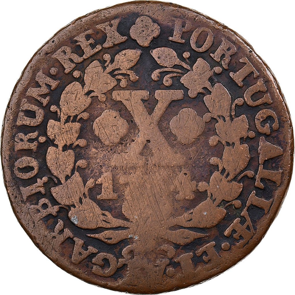 Portugal, 10 Reis, 1764, Copper, EF(40-45), KM:834