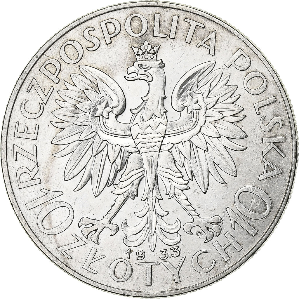 Poland, 10 Zlotych, 1933, Warsaw, Silver, MS(60-62)