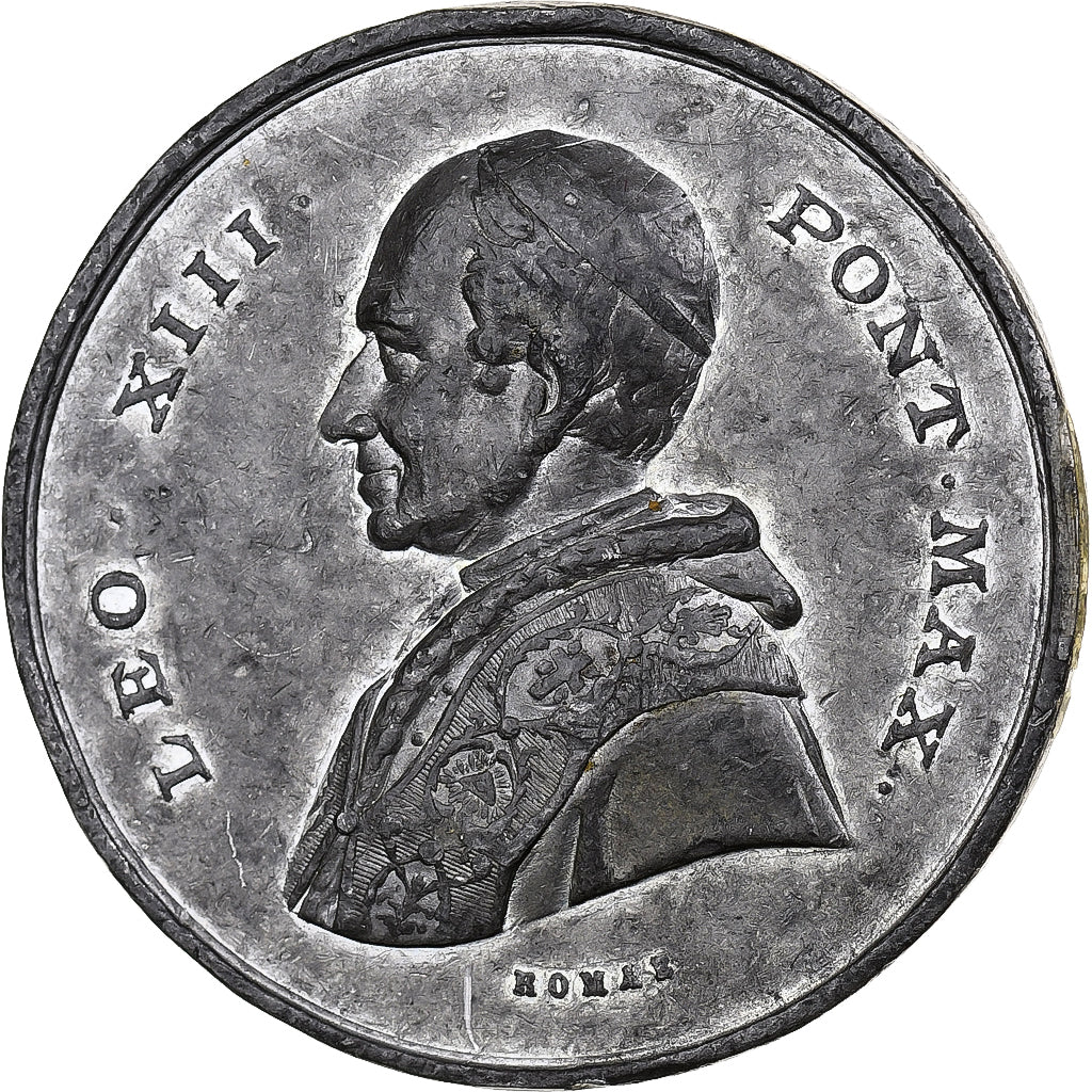Vaticano, medalha, Leo XIII, Estanho, EF(40-45)