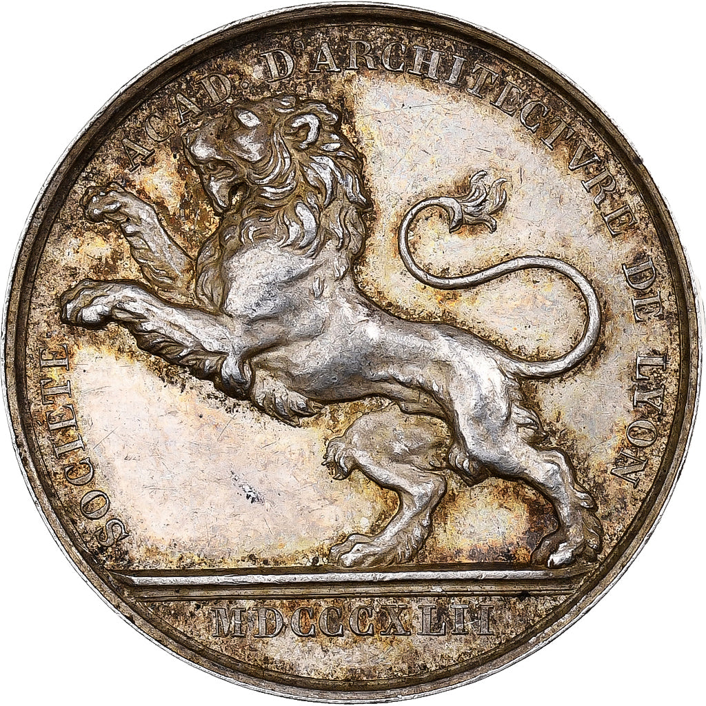 France, Medal, Lyon et Lyonnais, Société Académique d'Architecture, 1842