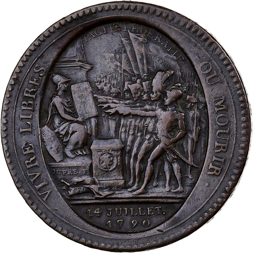 France, 5 Sols, 1792, Monneron, Bronze, TTB