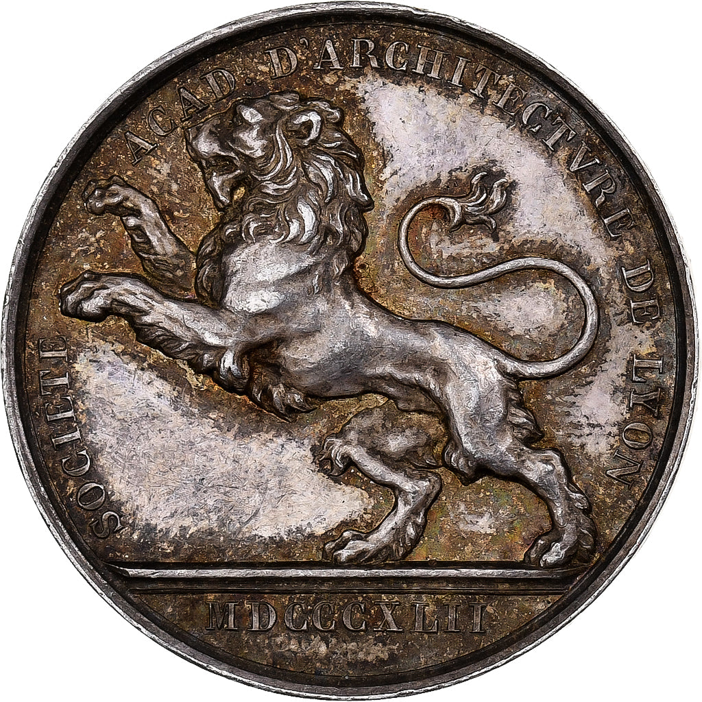 Francia, medalla, Lyon et Lyonnais, Société Académique d'Architecture, 1842