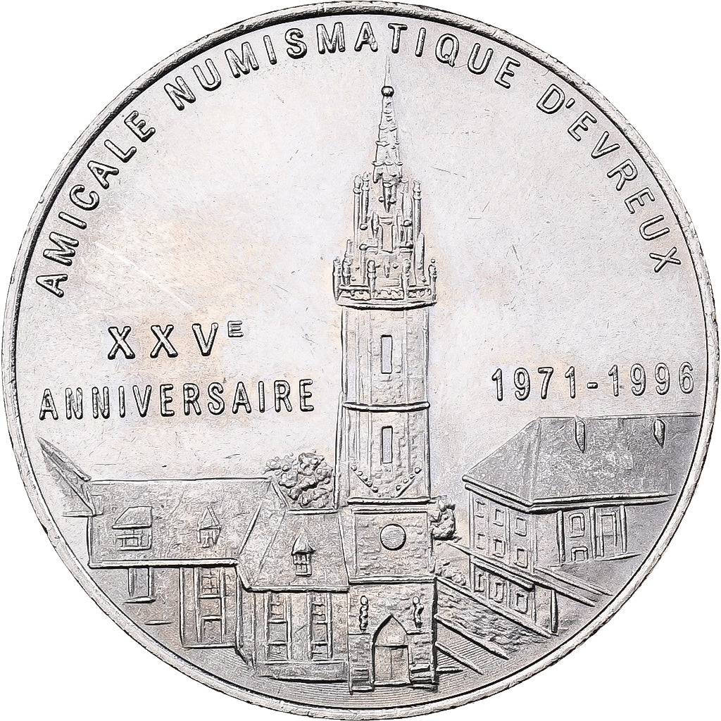 France, Medal, Amicale numismatique d'Evreux, 1996, Copper-nickel, AU(55-58)