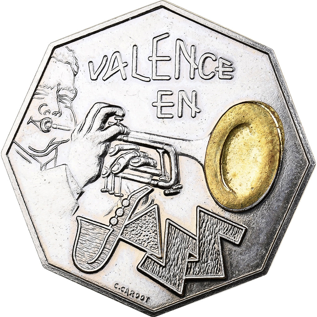 Francia, 3 Euro, 1996, Valence, Euro des villes, Bimetallico, SPL-