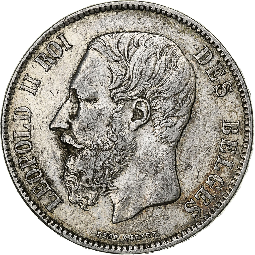 Belgium, Leopold II, 5 Francs, 1870, Brussels, Silver, AU(55-58), KM:24