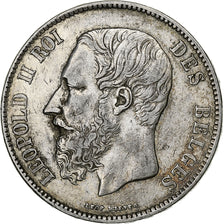 Belgium, Leopold II, 5 Francs, 1870, Brussels, Silver, AU(55-58), KM:24