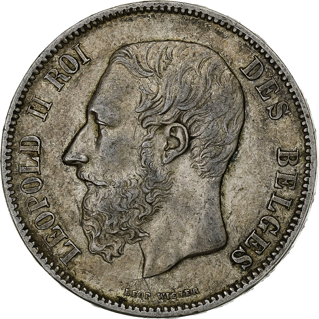 Belgium, Leopold II, 5 Francs, 1869, Brussels, Silver, AU(55-58), KM:24