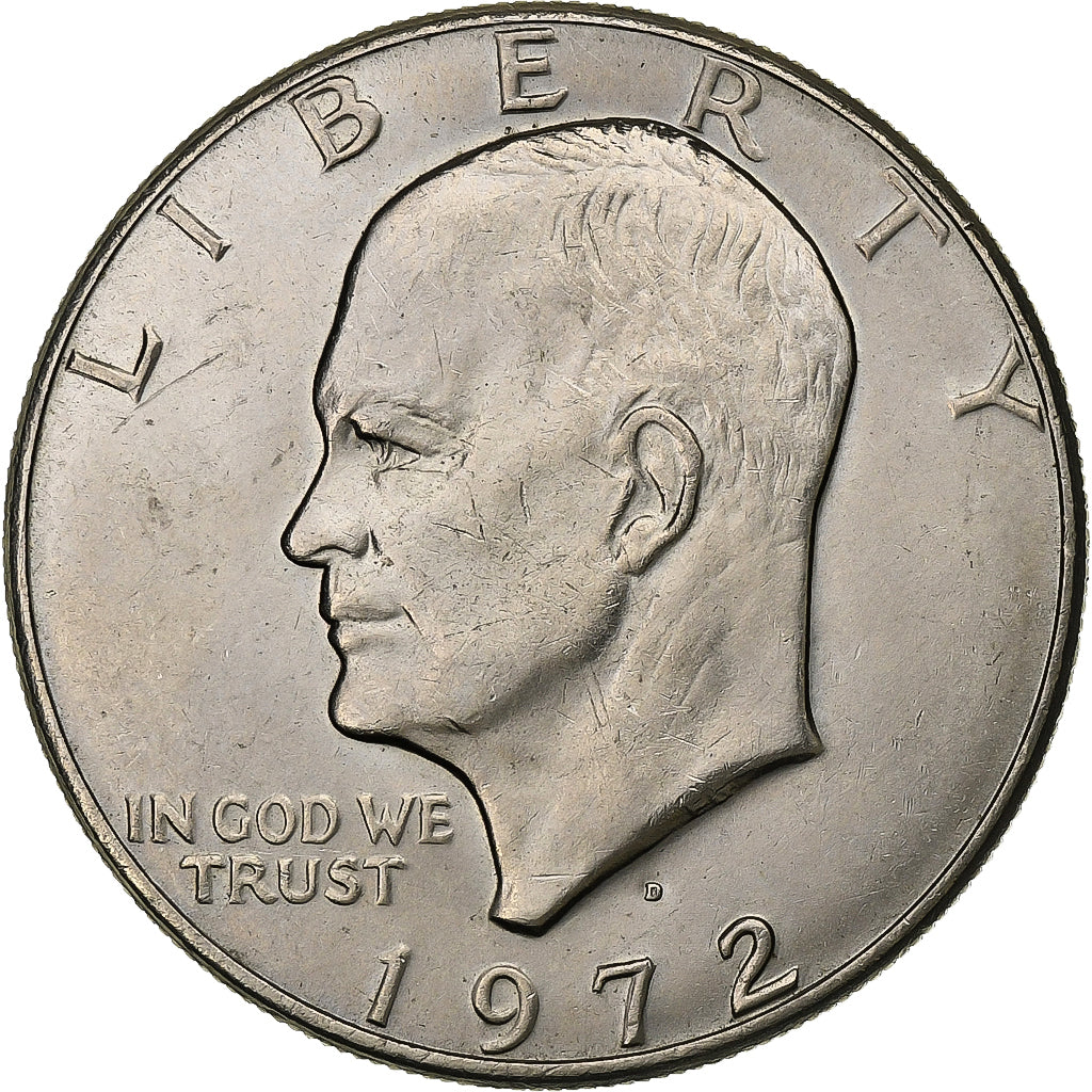 Stati Uniti, Dollar, Eisenhower Dollar, 1972, Denver, Rame ricoperto in