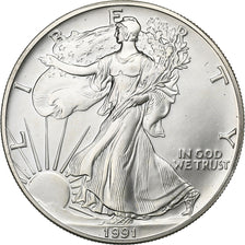 Estados Unidos, 1 Dollar, 1 Oz, 1991, Philadelphia, Plata, SC, KM:273
