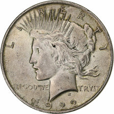 United States, Dollar, Peace Dollar, 1922, Philadelphia, Silver, AU(50-53)