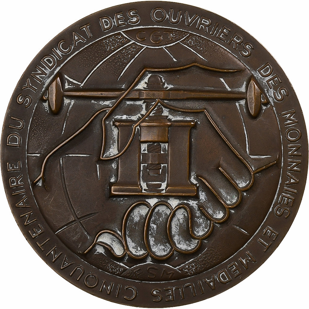 France, Medal, Cinquantenaire du syndicat des ouvriers des monnaies et