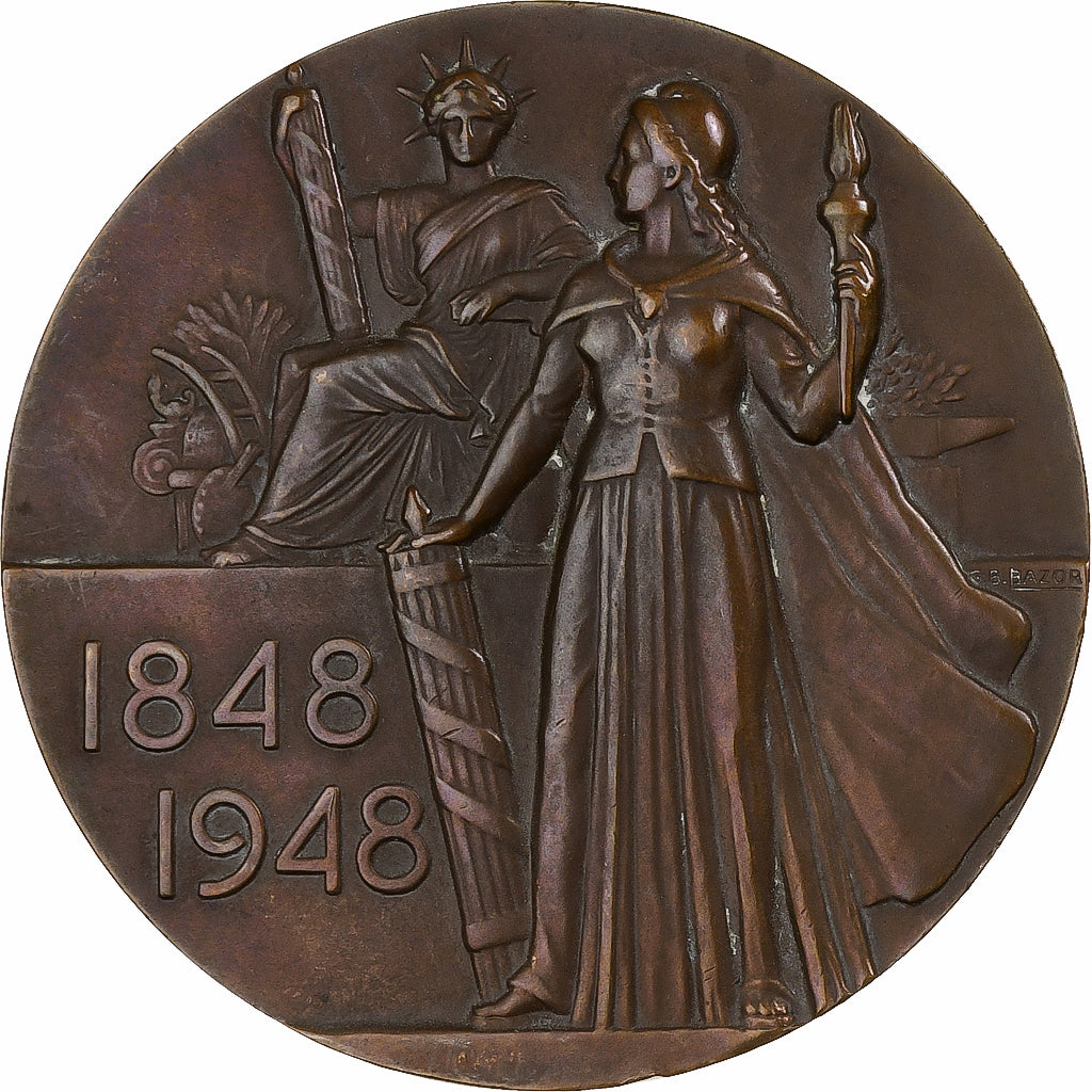 Francia, medaglia, Centenaire de l'Abolition de l'Esclavage, 1948, Bronzo