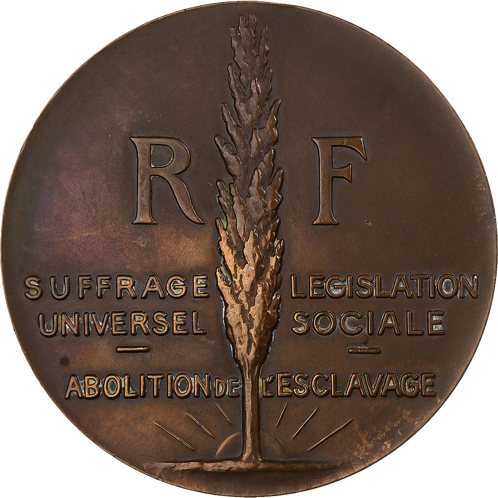 Francia, medaglia, Centenaire de l'Abolition de l'Esclavage, 1948, Bronzo