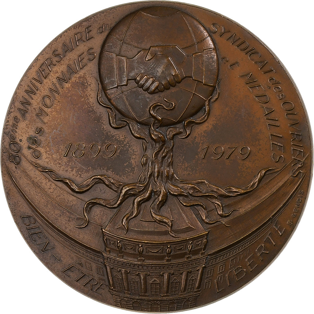 Francia, medaglia, Syndicat des Ouvriers des Monnaies et Médailles, 1980