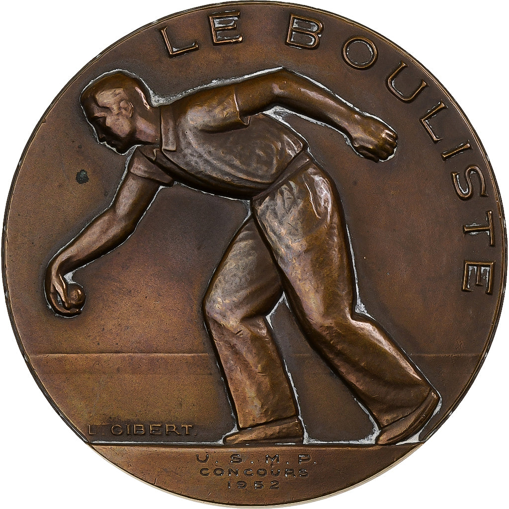 France, Medal, Le Bouliste , La Vallée du Rhone, 1952, Bronze, Gibert