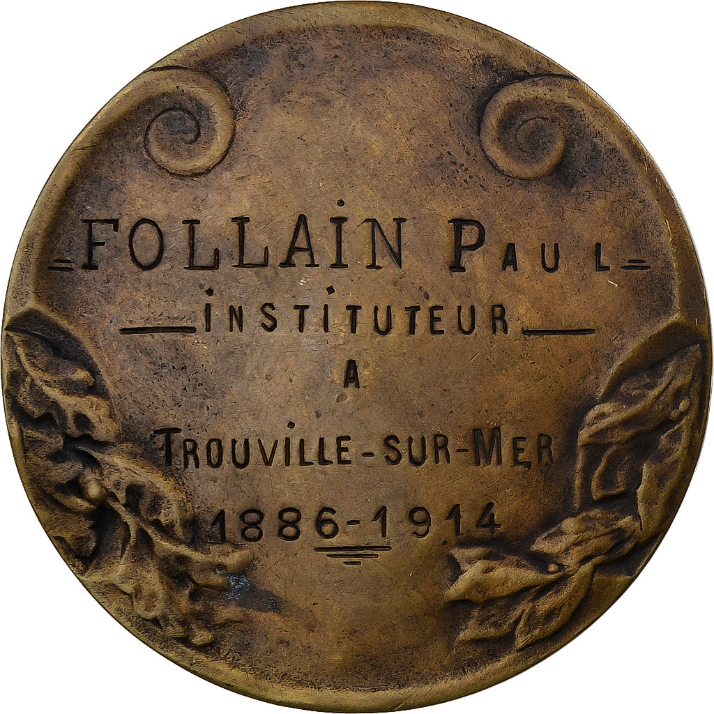 Frankreich, Medaille, Aux Maitres Morts pour la France, Trouville, 1918, Bronze
