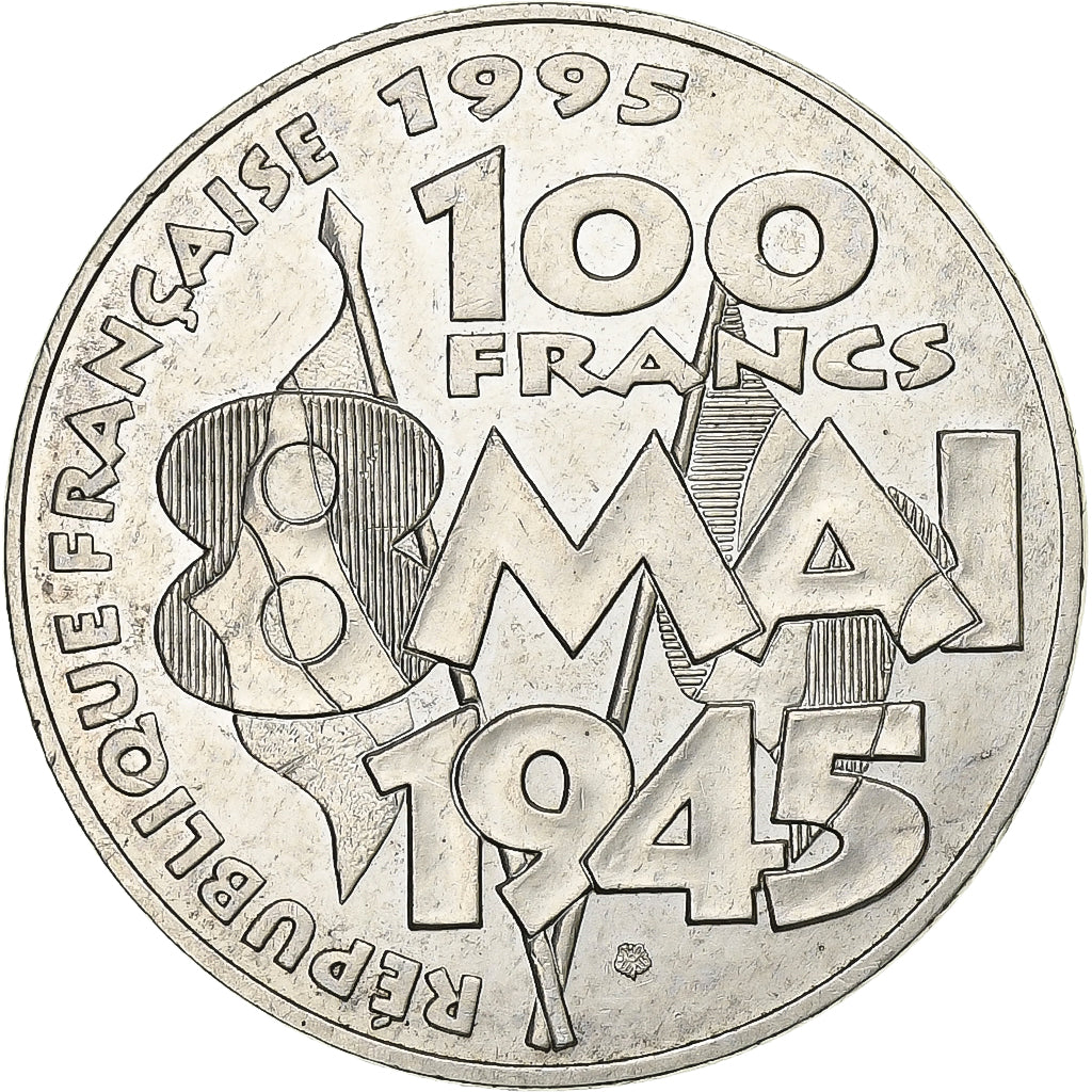 Francia, 100 Francs, 8 mai 1945, 1995, MDP, Argento, SPL, KM:1116.1