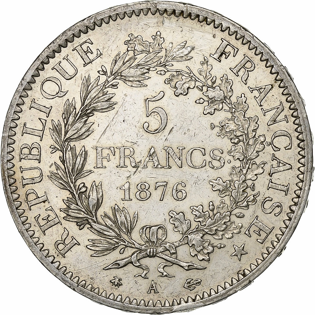 Frankrijk, 5 Francs, Hercule, 1876, Paris, Zilver, PR, KM:820