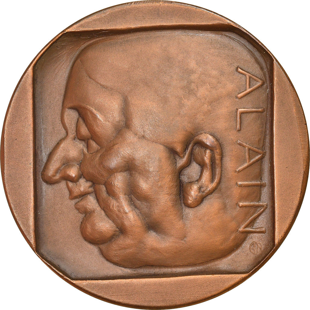 France, Médaille, Alain, Philosophe, Arts & Culture, 1948, Navarre, SPL, Bronze