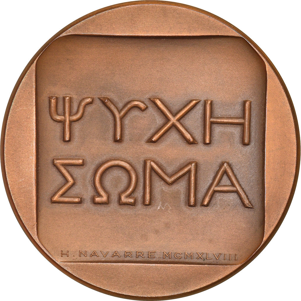 France, Médaille, Alain, Philosophe, Arts & Culture, 1948, Navarre, SPL, Bronze