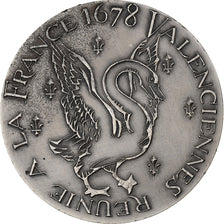 France, Medal, Valenciennes Réunie à la France en 1678, Silvered bronze