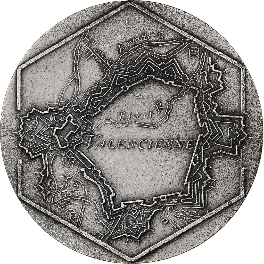 Francia, medaglia, Valenciennes Réunie à la France en 1678, Bronzo argentato