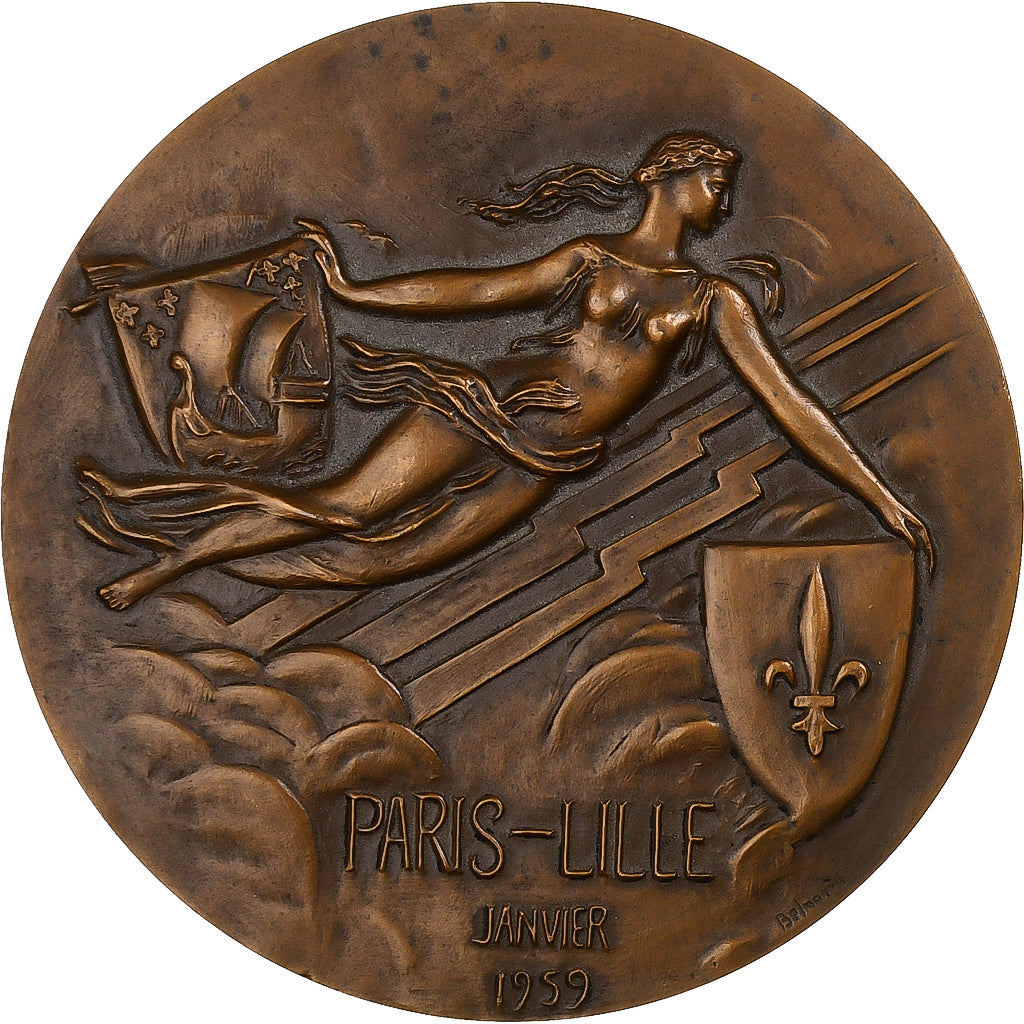 Francia, medalla, SNCF, électrification, 1959, Bronce, Belmondo, EBC